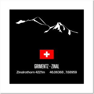 Zinal Swiss alps Posters and Art